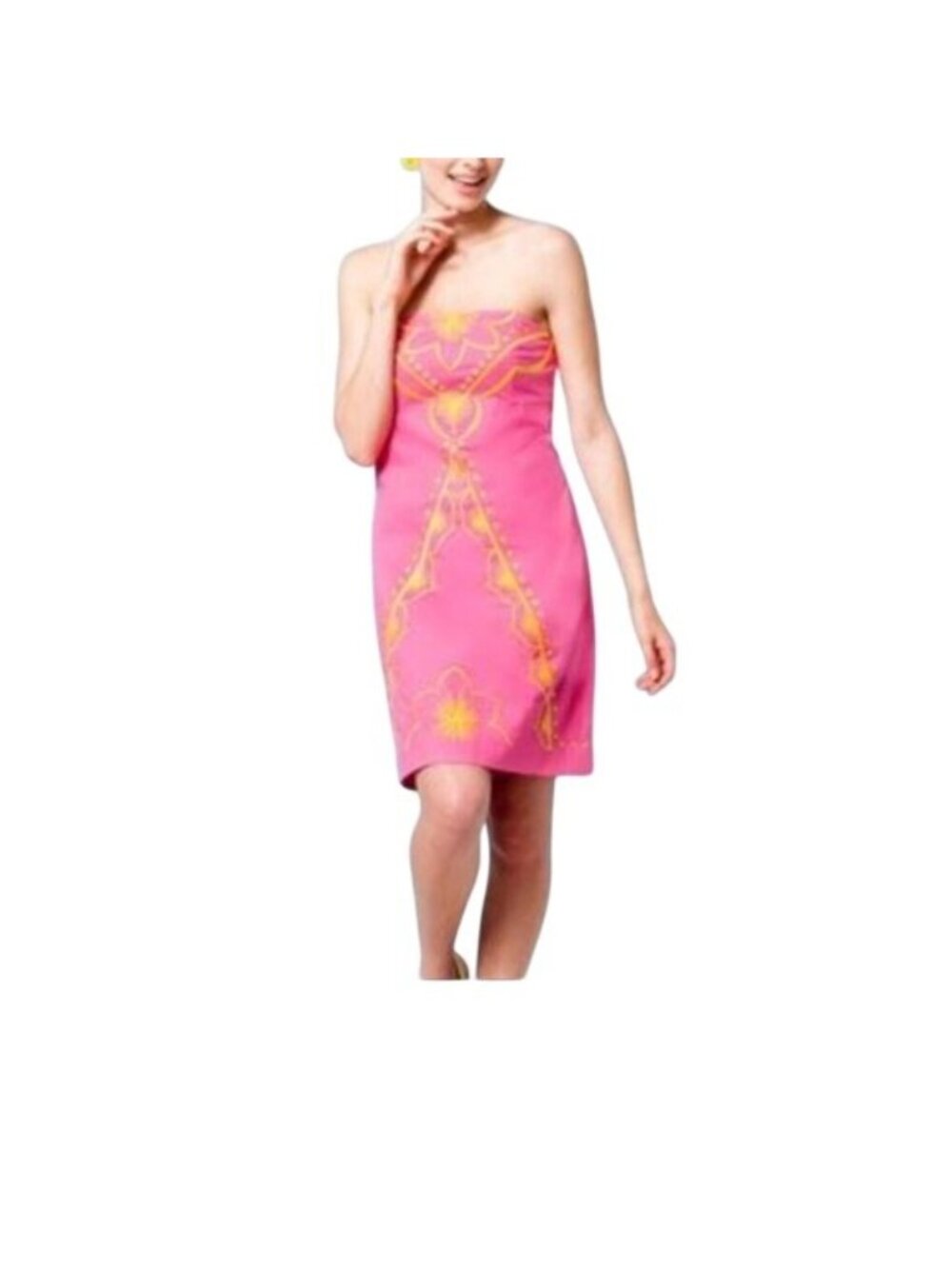 Lilly Pulitzer Bowen Embroidered Dress, Hotty Pink, 2 - Picture 4 of 10